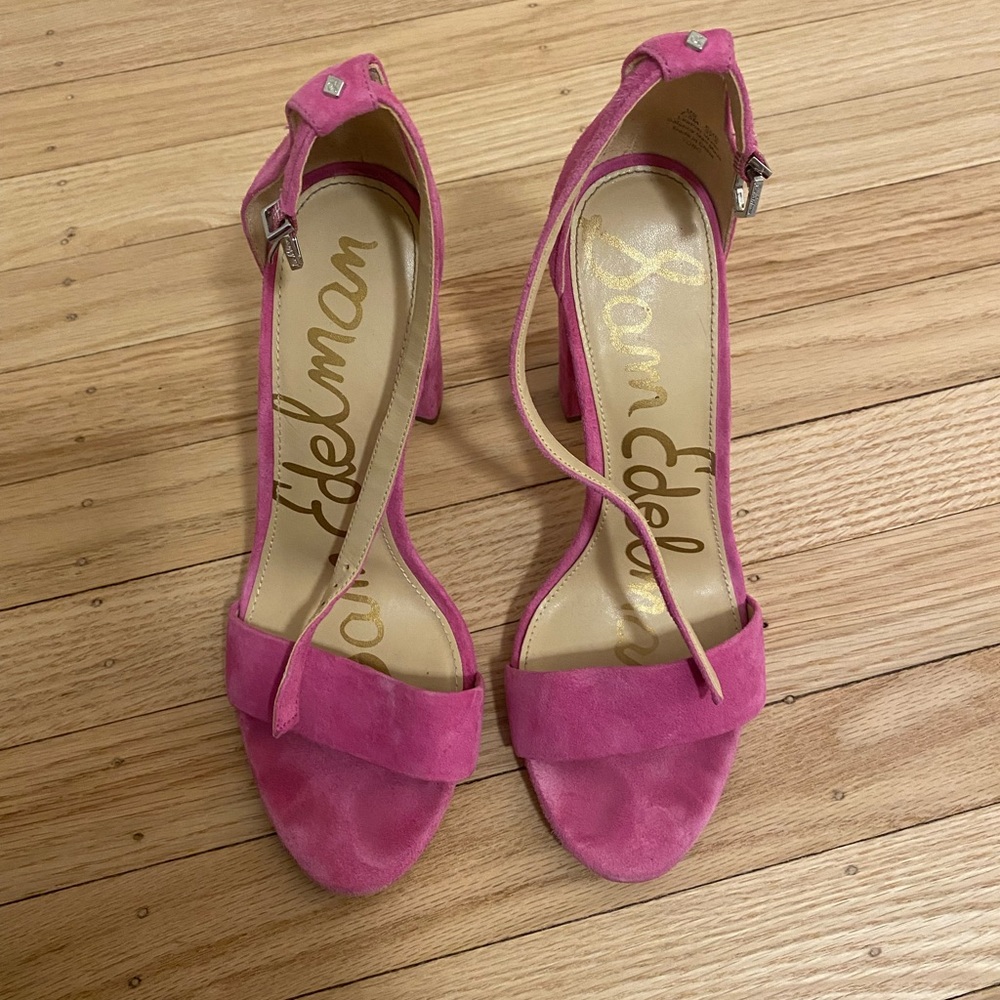 Sam Edelman Pink Suede Heels 7.5